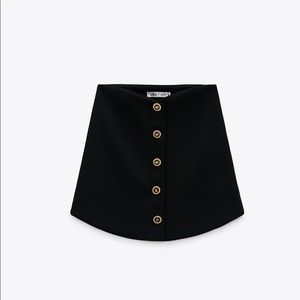 NWT ZARA MINI SKIRT BLACK SZ XS